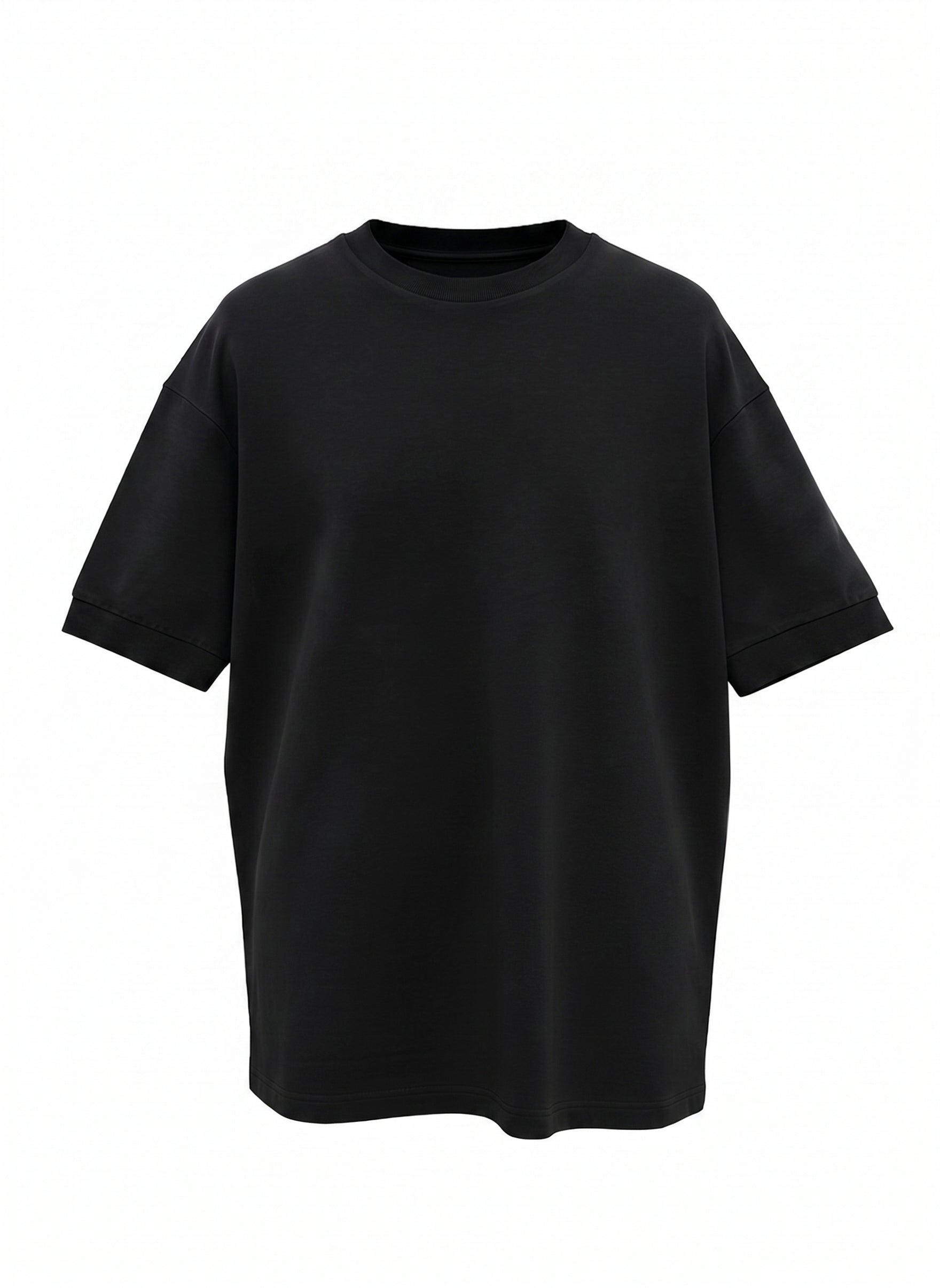 Oversized 220 Ribbed Portuguese Fleece T-shirt • Black
