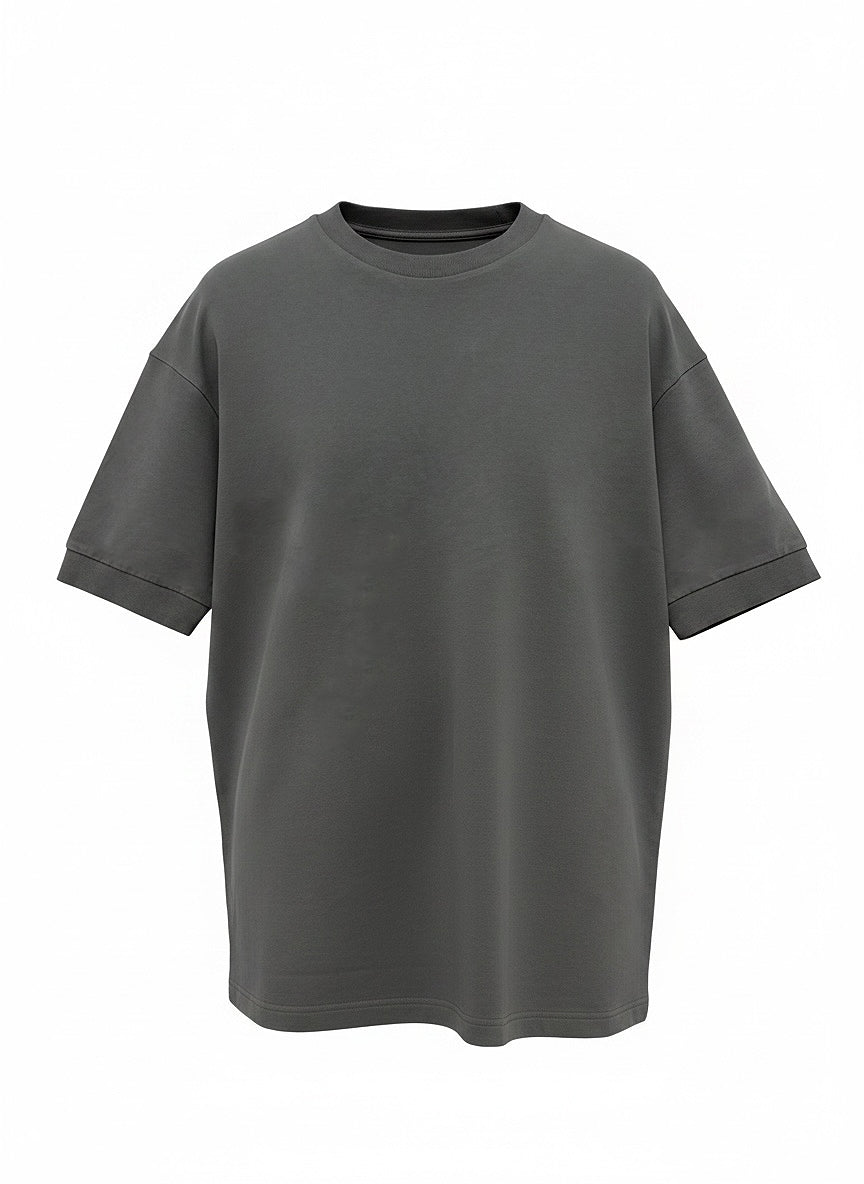 Oversized 220 Ribbed Portuguese Fleece T-shirt • Grey