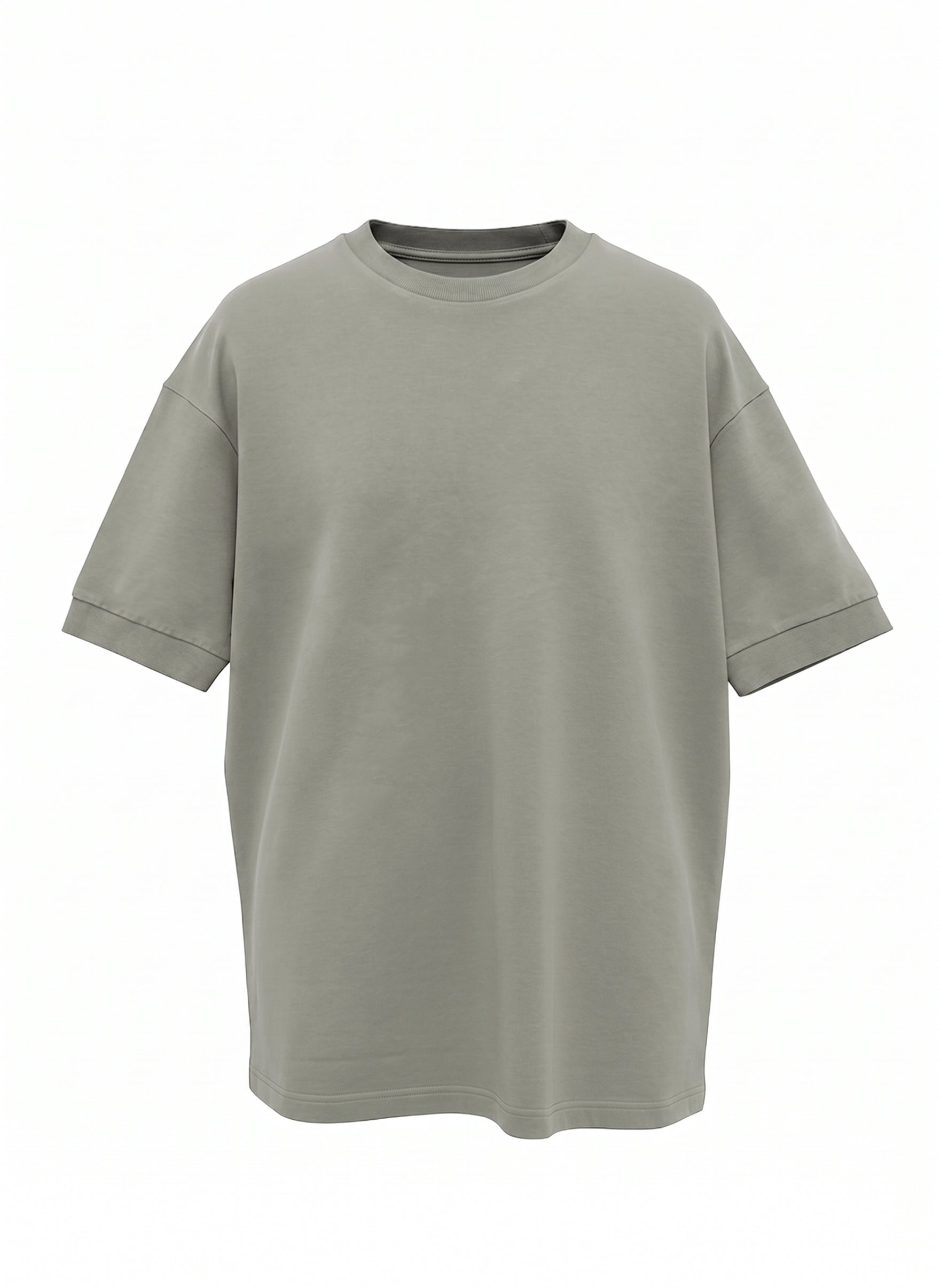 Oversized 220 Ribbed Portuguese Fleece T-shirt • Stone